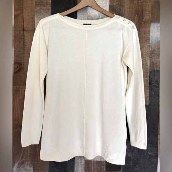 TALBOTS SWEATER WITH BUTTONS ON THE SHOULDER LONG SLEEVE SIZE Mp - Picture 1 of 10